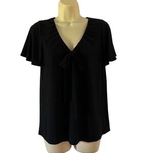 George Black Knit Top with Tie Size S(4/6)